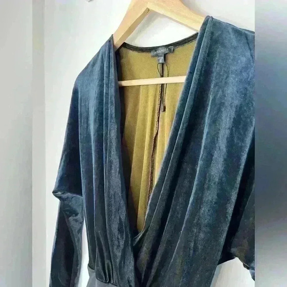 Dynamite Blue Velvet Bodysuit Vampire Core Goth Dark Academia Whimsigoth XXS - Picture 3 of 9